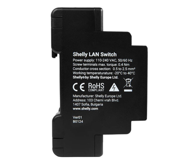 Shelly Przełącznik Ethernet z 5 portami RJ45 LAN Switch LANSwitch - 1305805 - zdjęcie 3